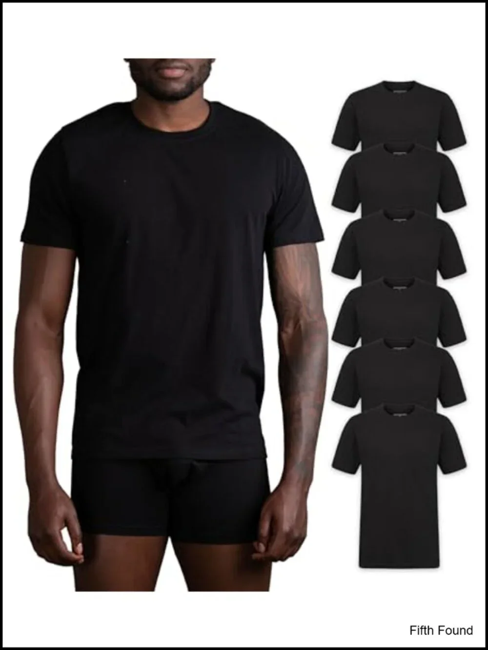 6 Pack Men's Cotton Crew Neck Undershirts Tag-Free Lightweight Moisture-Wicking